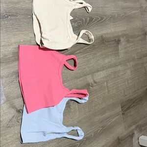 Three Jordyn Jagger Pink Ribbed Tank Tops